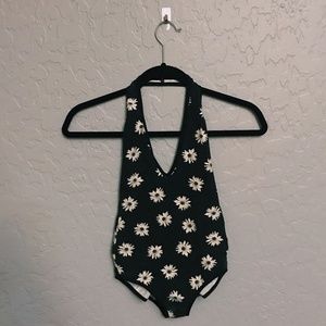 American Apparel Floral Halter Bodysuit